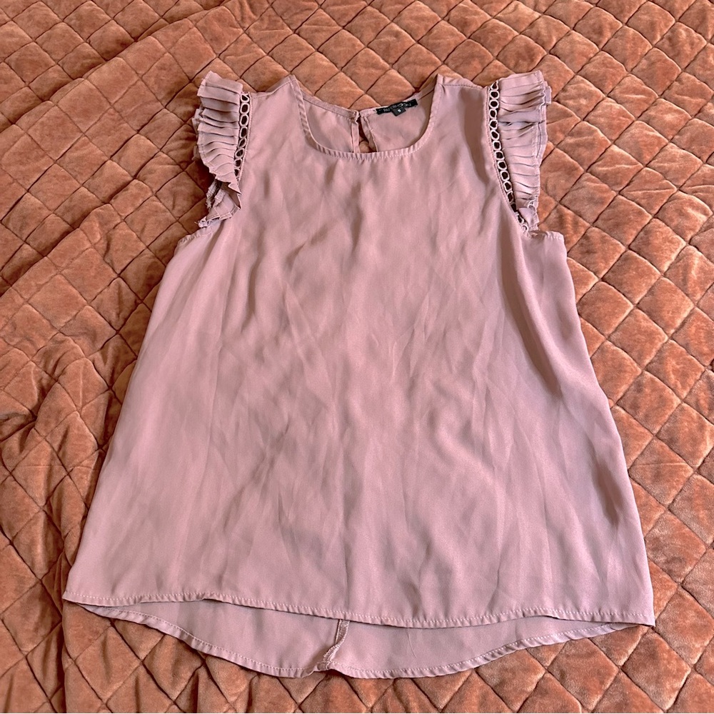 Mauve flowy sleeve blouse